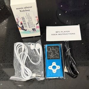 NEW Blue Xidehuy MP3 Player 32GB with Digital Display Voice Record FM Radio